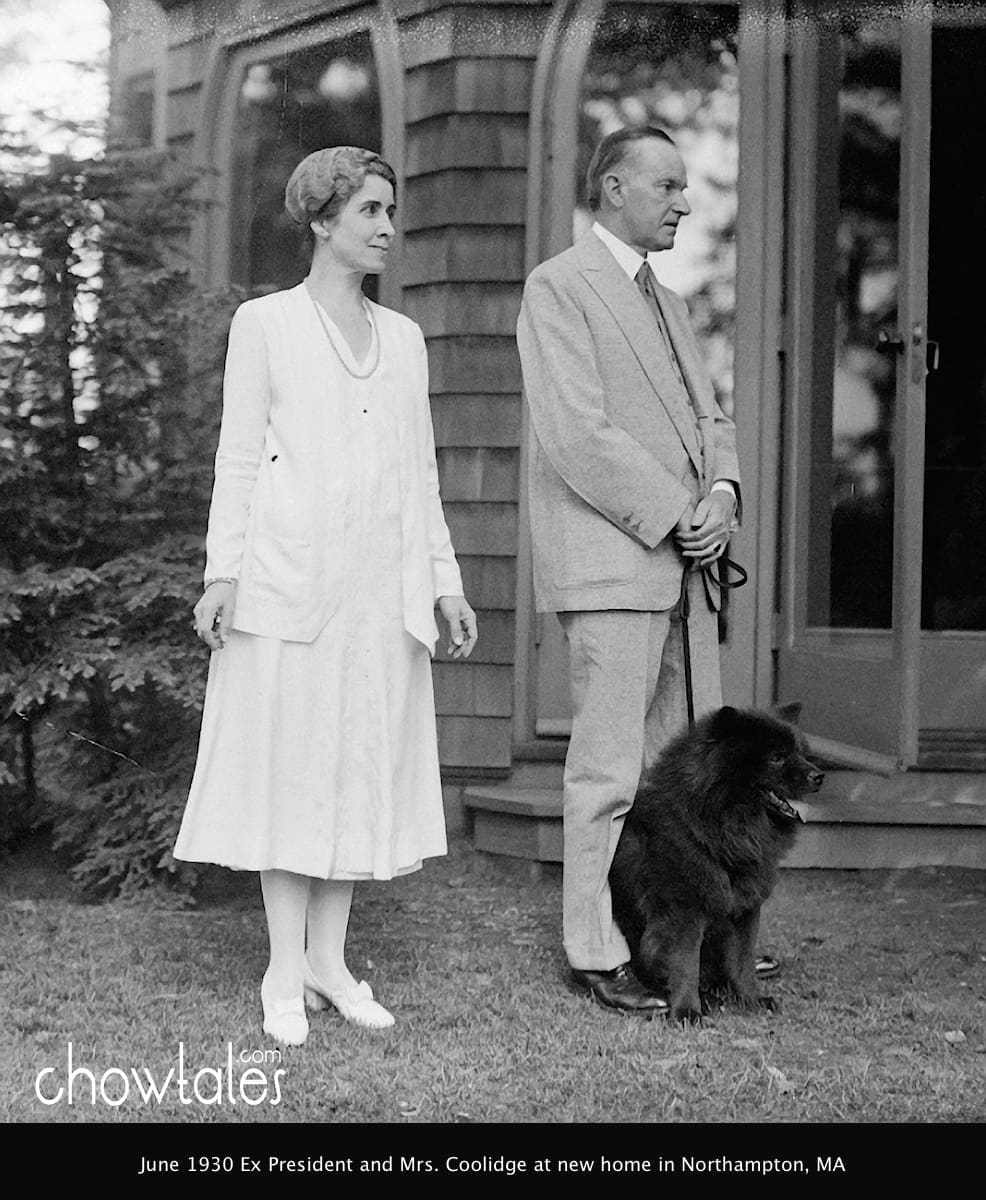 June 1930 Ex Pres. and Mrs. Coolidge at new home in Northampton, MA