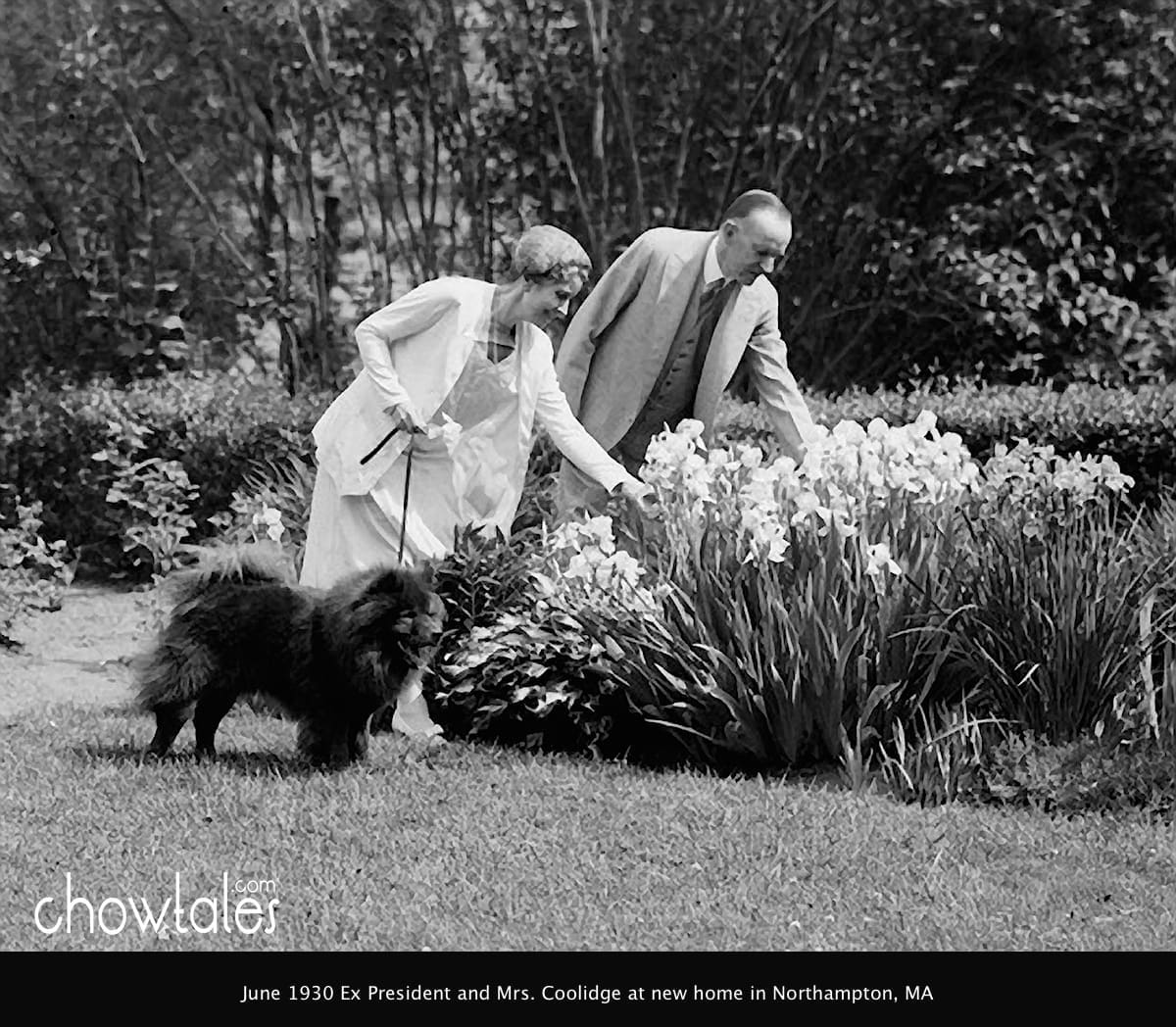 June 1930 Ex Pres. and Mrs. Coolidge at new home in Northampton, MA