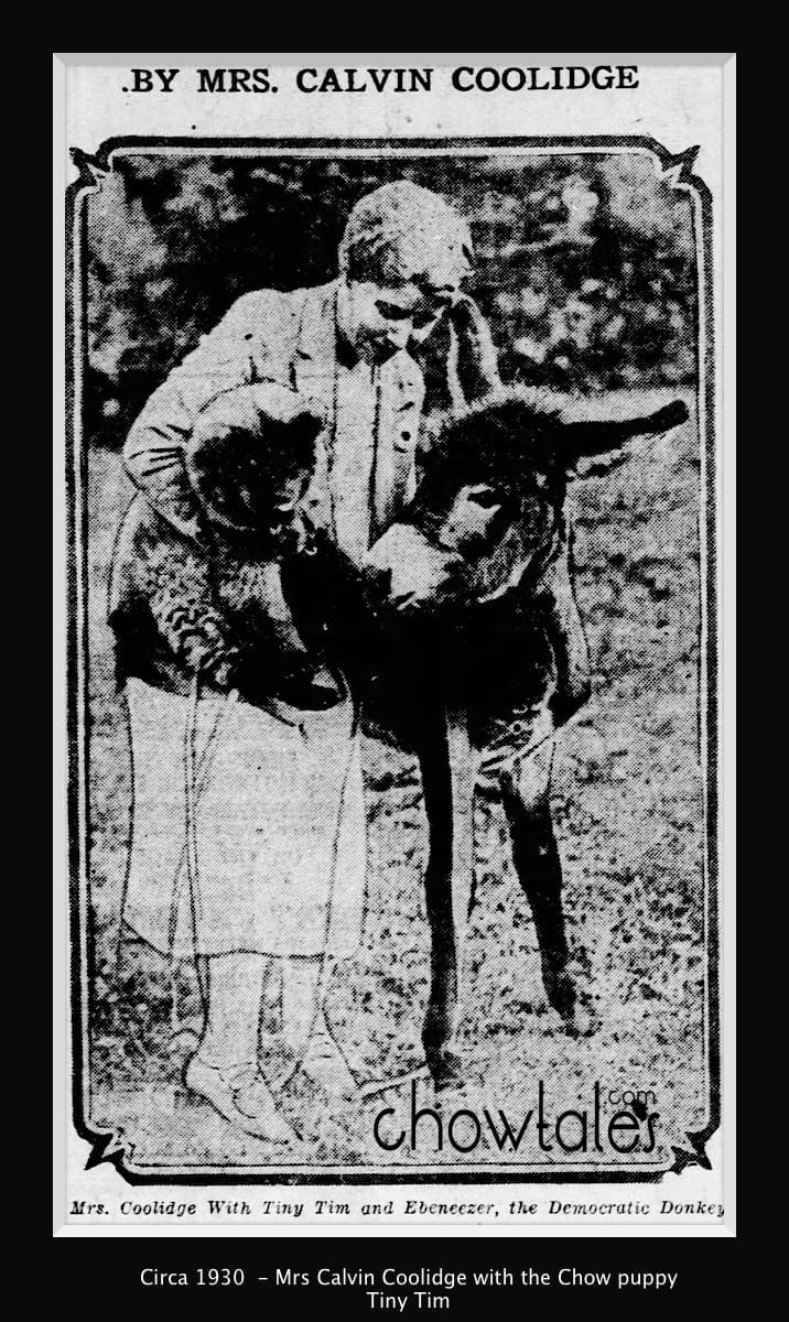 1930 Grace Coolidge with puppy tiny tim