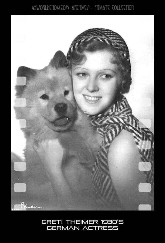 Greti Theimer WWII Actress and her chow