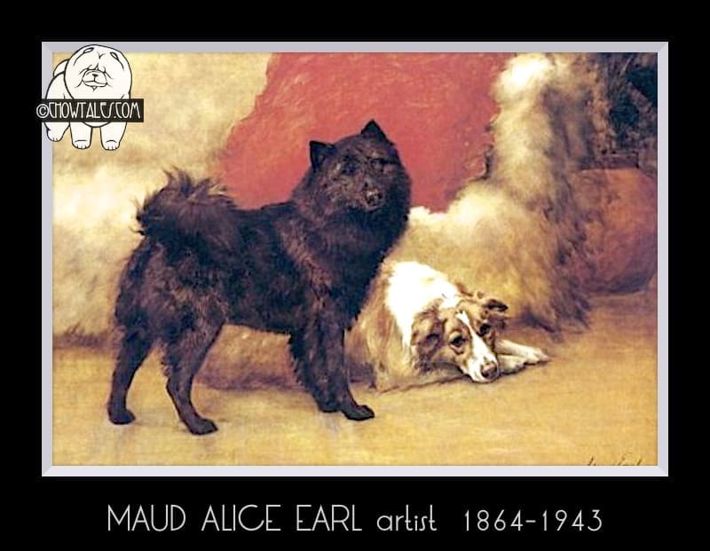 Maud Earl - A Black Chow And A Collie by Maud Earl