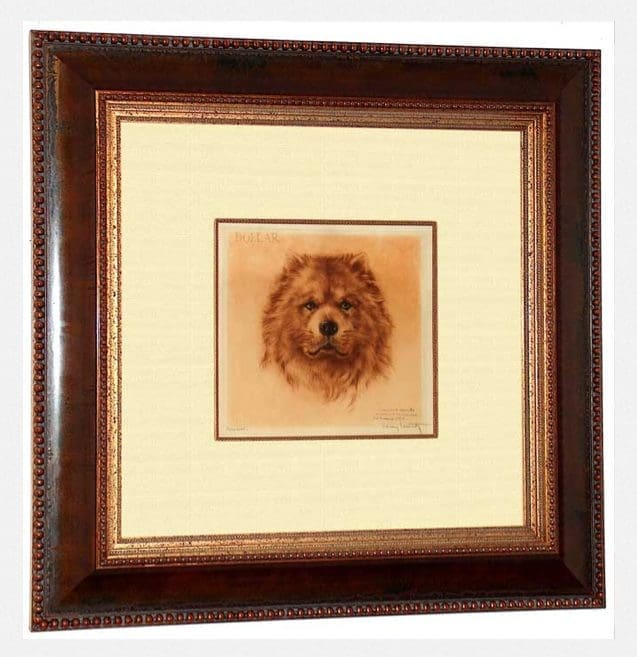 LOUIS ICART'S ETCHING OF HIS CHOW ENTITLED "MON CHIEN DOLLAR 1929