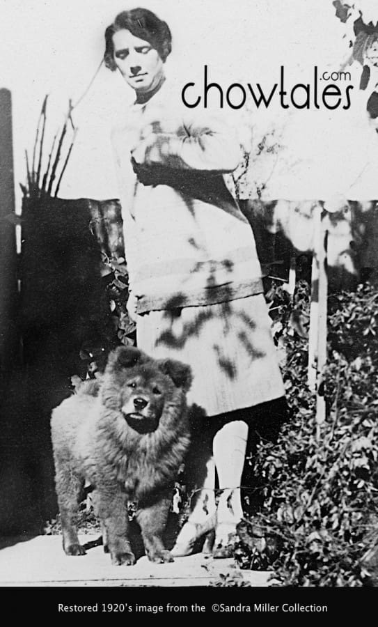 1920'S LADY WITH HER CHOW PUPPY
