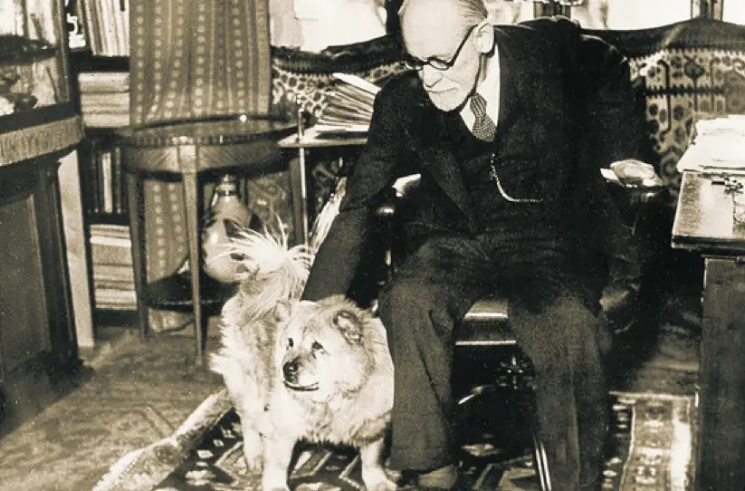 SIGMUND FREUD IN HIS STUDY CIRCA 1938