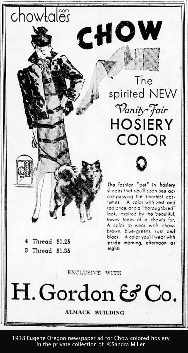 1938 Chow colored hosiery