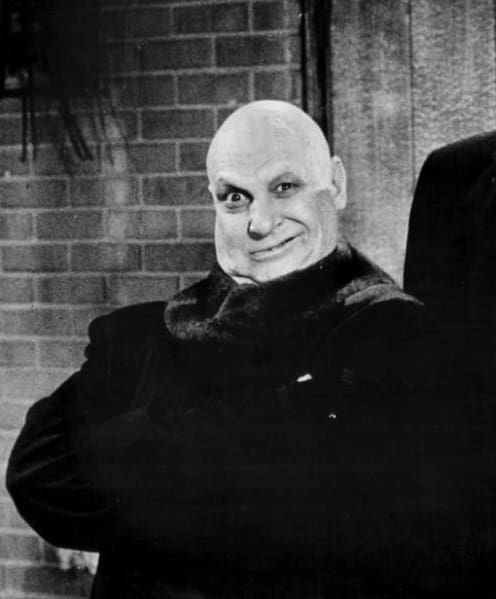 JACKIE COOGAN AS UNCLE FESTER IN THE ADDAMS FAMILY SOURCE: WIKIPEDIA