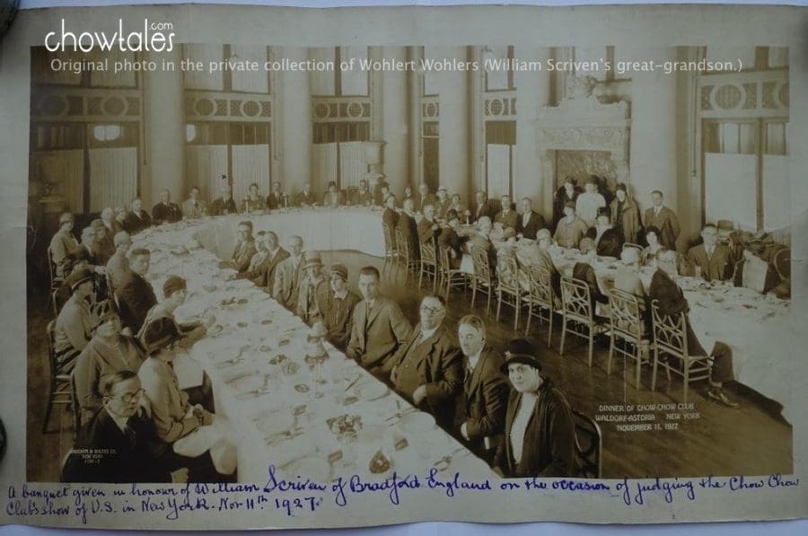 William scriven 1927 Chow club banquet. Property of Wohlert Wohlers
