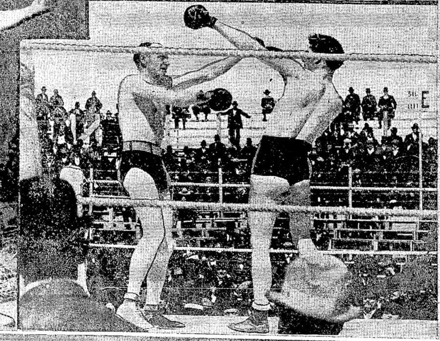 1922 Gentleman Jim Corbett with chow Foo Heavyweight Champion