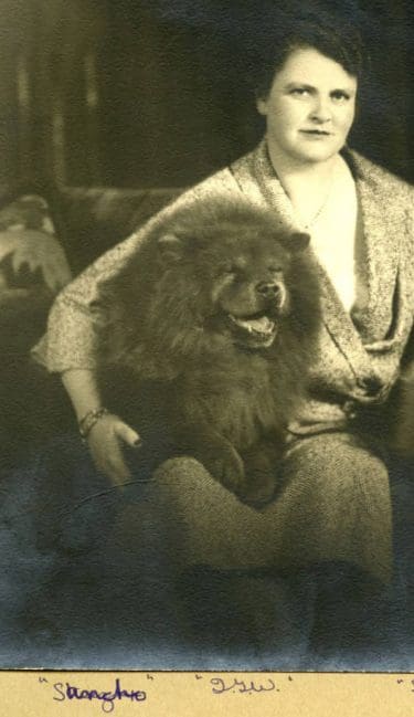 CH. LEDGELAND'S SANCHO WITH BREEDER MRS WAGSTAFF ca 1932