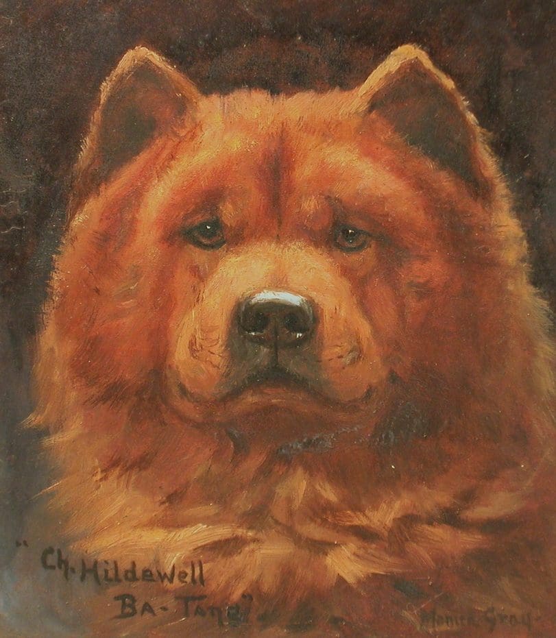 Oil on Panel painting "Ch. Hildwell Ba Tang" by Monica Gray ca 1910