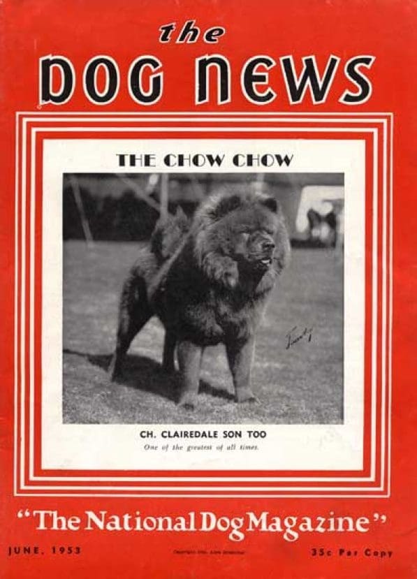 dog news 1953 CH. CLAIREDALE SON TOO