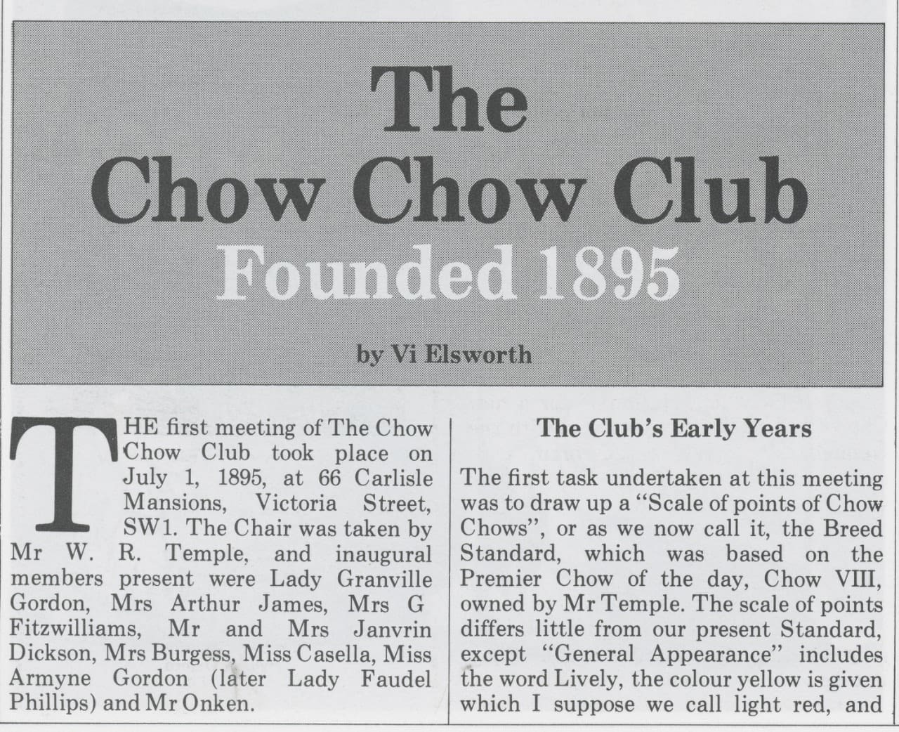 P-1-A Kennel Gazette Feb 1985 founding of Chow Chow Club UK - Version 3